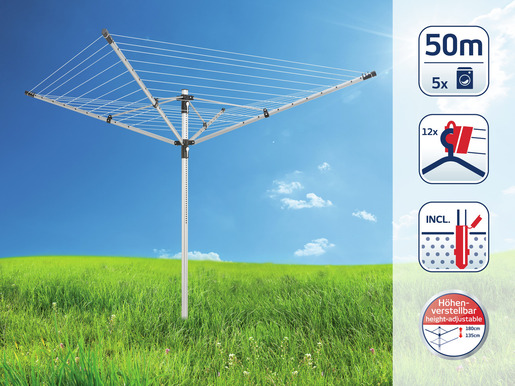 Leifheit Sušač za veš, Linopush 50m, rotaciono dvorišno LF 85360