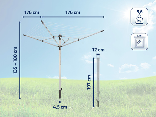 Leifheit Sušač za veš, Linopush 50m, rotaciono dvorišno LF 85360