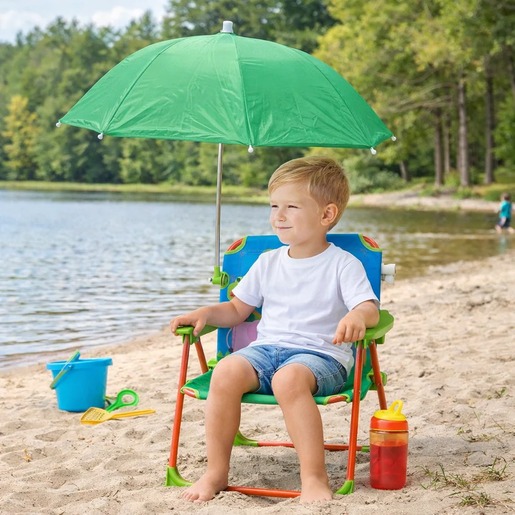 KINDER HOME Sklopiva dečija stolica sa suncobranom TOFI – Za plažu, baštu i kampovanje 86125U