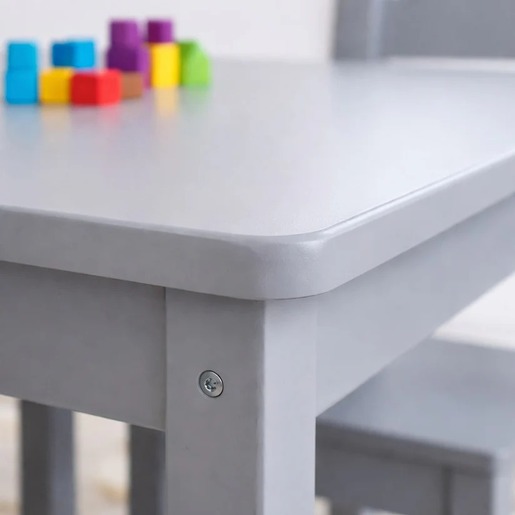 KINDER HOME Dečiji sto sa 4 stolice – Drveni dečiji sto za igru i učenje, sivi set TF-6645-G