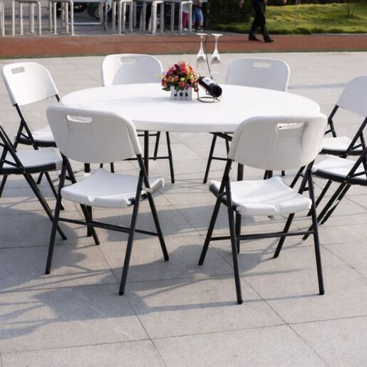 ePRO sklopivi baštenski sto Ø122 74cm, metal-plastika