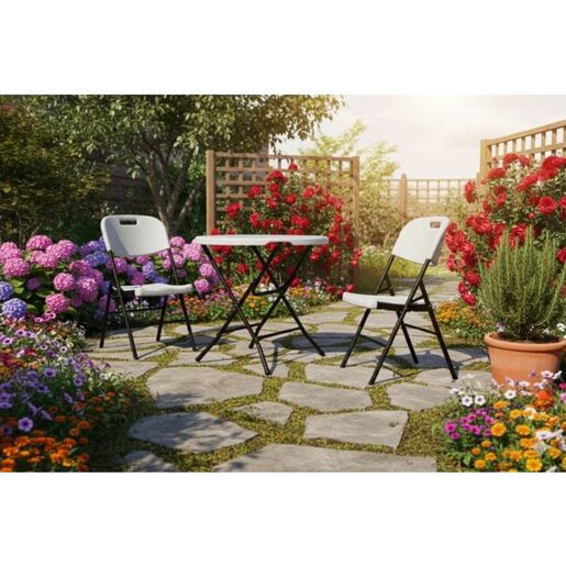 ePRO sklopivi baštenski sto Ø80 74cm, metal-plastika