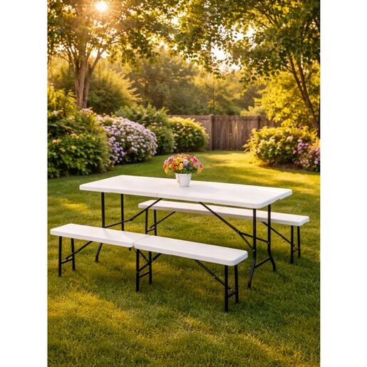 ePRO sklopiva baštenska klupa 183x43x28xcm, metal-plastika