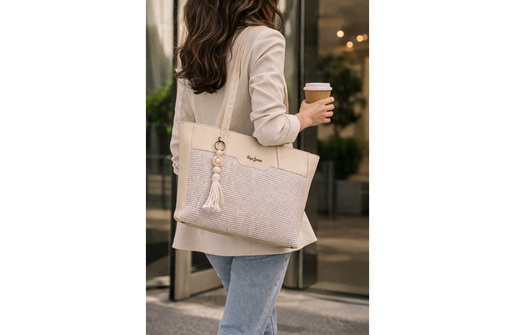 Pepe jeans clara ženska tote torba - bež 73.975.41