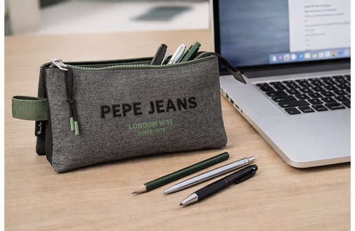 Pepe jeans edemon prazna pernica sa 3 pregrade - siva 69.143.22