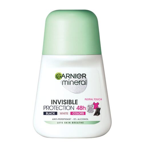 Garnier Mineral Deo Invisible Black, White & Colors Roll-on Floral Touch 50 ml