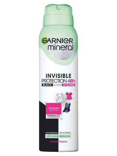 Garnier Mineral Deo Invisible Black, White & Colors Floral Touch Sprej 150 ml