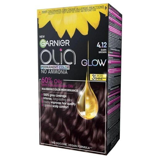 Garnier Olia Glow boja za kosu 4.12 tamno smeđa