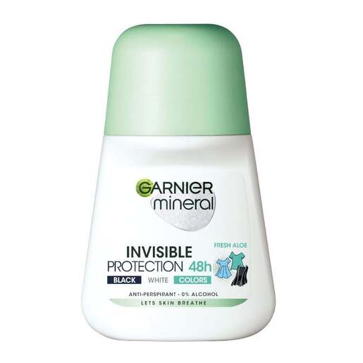 Garnier Mineral Deo Invisible Black, White & Colors Fresh Roll-on Fresh Aloe 50 ml