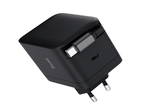 Punjac TRUST MAXO 65W RTRCT/2x USB-C/rectractable/0.67m/laptop/tablet/smartphone/crna