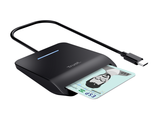 Citac kartica TRUST PRIMO USB-C DNI smart card reader/crna