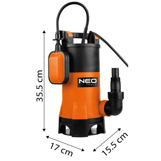 Potapajuća pumpa za prljavu vodu 900 W, 16.000 l/h - NEO TOOLS 04-746