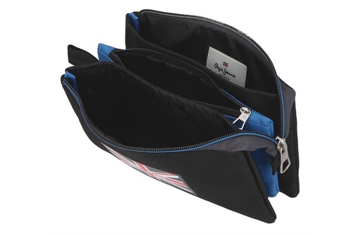 Pepe jeans henry prazna pernica sa 3 pregrade - crna 61.543.22