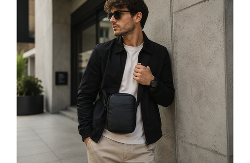 Pepe jeans dorking muška torba na rame - crna 74.652.41