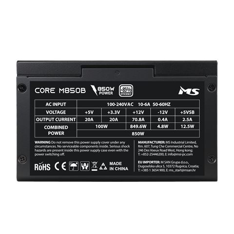 NAPAJANJE MS CORE M850B ATX3.1