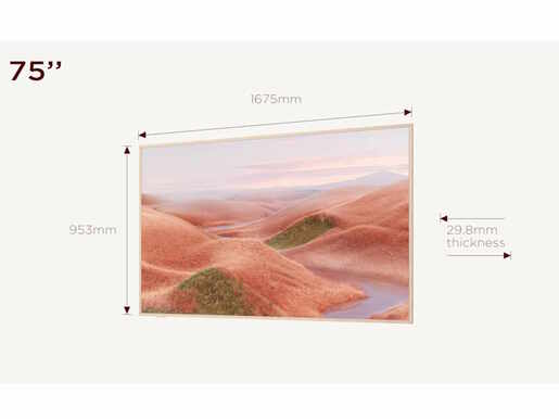 TCL QLED TV 75" 75A300W, 4K UHD, 144Hz, Matte Screen, "Ai" Art, Google TV