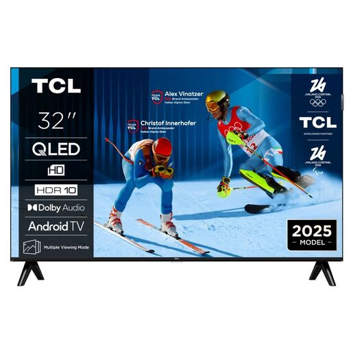 TCL QLED TV 32" 32S4K, HD, 60Hz, Google TV
