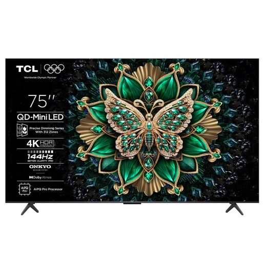 TCL QLED-Mini LED TV 75" 75C6K, 4K UHD, 144Hz, Google TV