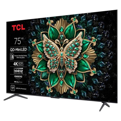 TCL QLED-Mini LED TV 75" 75C6K, 4K UHD, 144Hz, Google TV