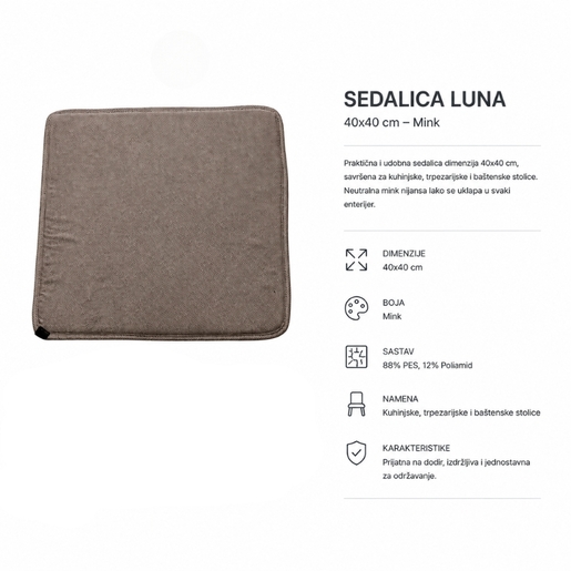 Dekordom Sedalica luna 40x40 - mink