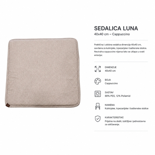 Dekordom Sedalica luna 40x40 - cappuccino