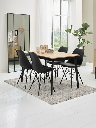 Trpezarijski sto VELORA 80x130 natur hrast/crna