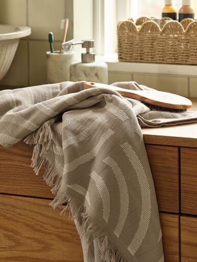 Peškir za plažu VELORA jacquard 80x160cm boja peska