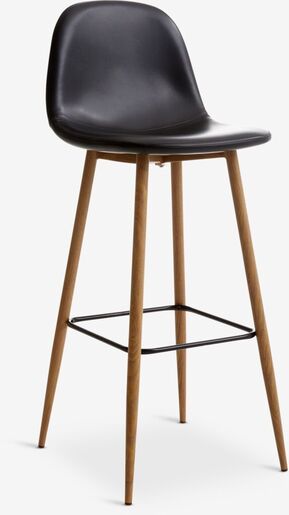 VELORA Barska stolica crna/n.oak