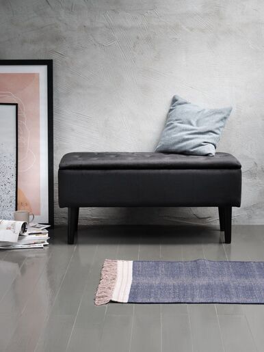 VELORA Klupa w/prostor za odlaganje velvet crna