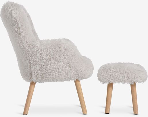 VELORA Fotelja w/footstool prljavo bela