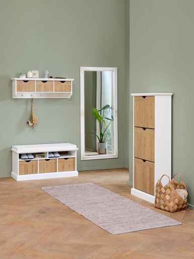 VELORA Klupa 3 fioke bela/w.n.o