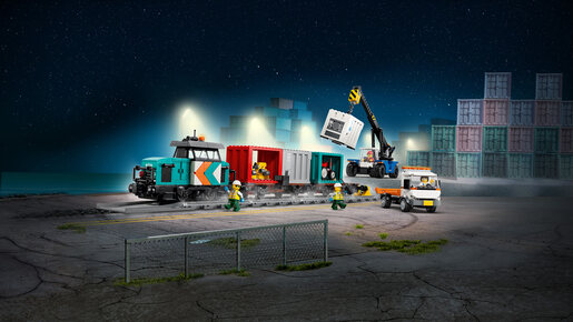 LEGO Lučki teretni voz sa kranom i kamionom 60509