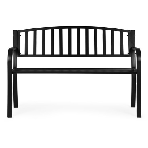 MULTIGARDEN Metalna baštenska klupa 120×50 cm sa naslonom, crna - WYI-XG223