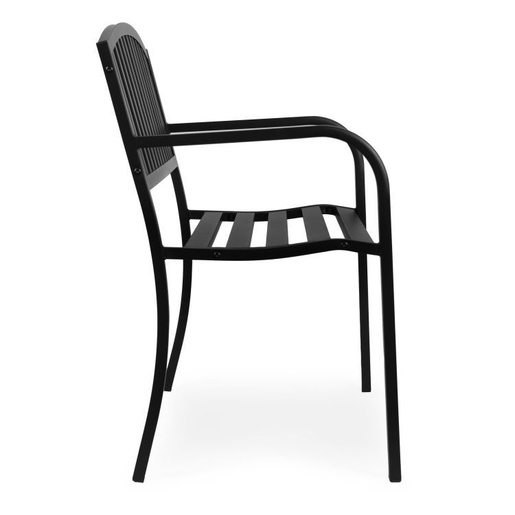 MULTIGARDEN Metalna baštenska klupa 120×50 cm sa naslonom, crna - WYI-XG223
