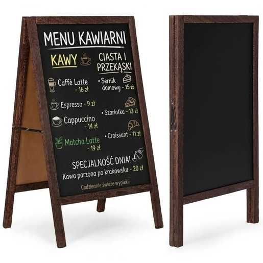 ModernHome Reklamni A-stalak 83×50 cm, dvostrana tabla za pisanje kredom – TH-CBS