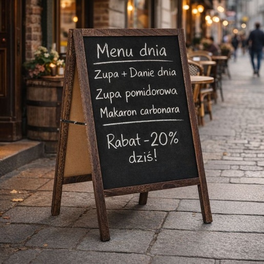 ModernHome Reklamni A-stalak 83×50 cm, dvostrana tabla za pisanje kredom – TH-CBS