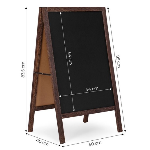ModernHome Reklamni A-stalak 83×50 cm, dvostrana tabla za pisanje kredom – TH-CBS
