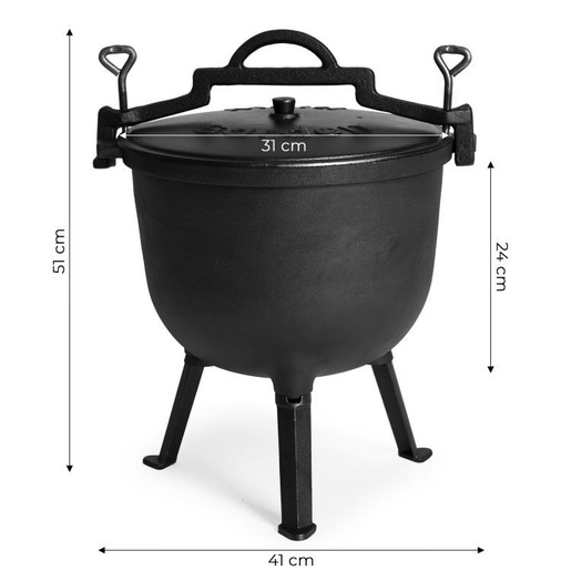 MULTIGARDEN Liveni kotlić na postolju za vatru i roštilj, 15l – VK15L BLACK