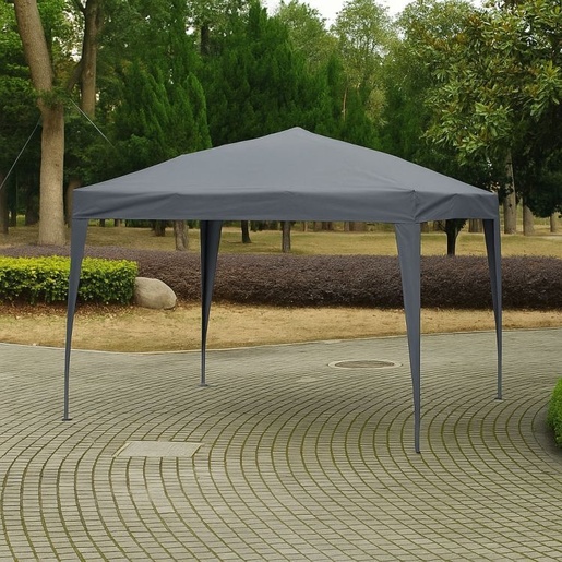 MULTIGARDEN Baštenski šator/paviljon 3×3 m, automatski rasklopiv, sa 4 bočne stranice crni – PAW-3X3-A-4W-GY