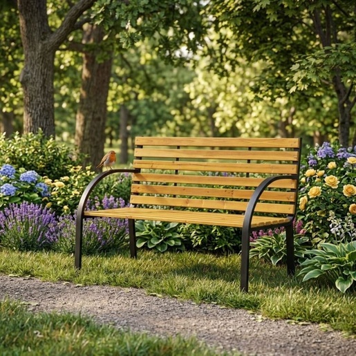 MULTIGARDEN Drvena baštenska klupa sa naslonom 122×57 cm - WYI-XG2088