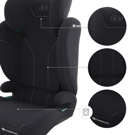 KINDERKRAFT AUTOSEDISTE I-SPARK 2 PLUS I SIZE BLACK KCISPA02BLKPL00