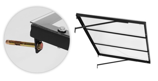 MULTIGARDEN Nadstrešnica za ulazna vrata 113 × 80 cm sa UV zaštitom – AW-080