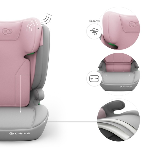 KINDERKRAFT AUTOSEDISTE I-SPARK 2 PLUS I SIZE PINK KCISPA02PNKPL00