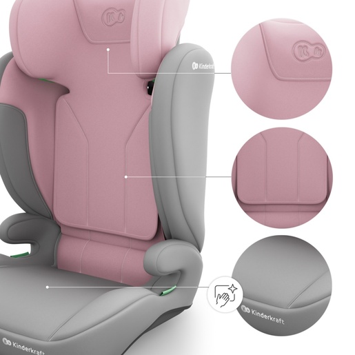 KINDERKRAFT AUTOSEDISTE I-SPARK 2 PLUS I SIZE PINK KCISPA02PNKPL00
