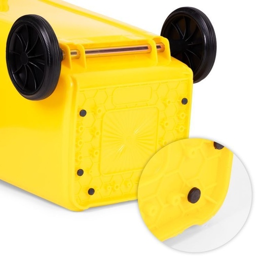 ModernHome Set 3 kante za đubre - 120 L (3 boje), gumirani točkovi – papir, staklo, plastika MO-120G-8-9-13