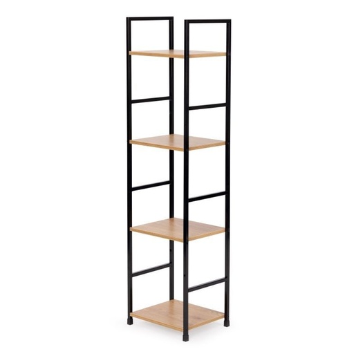 ModernHome Drvena polica sa metalnim LOFT okvirom, 4 nivoa, u boji hrasta - CWJ3024112L WO