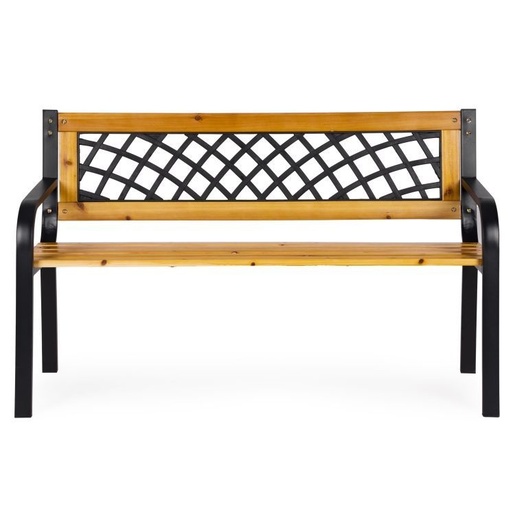 MULTIGARDEN Drvena baštenska klupa sa rešetkastim naslonom 118×52 cm - WYI-XG2090