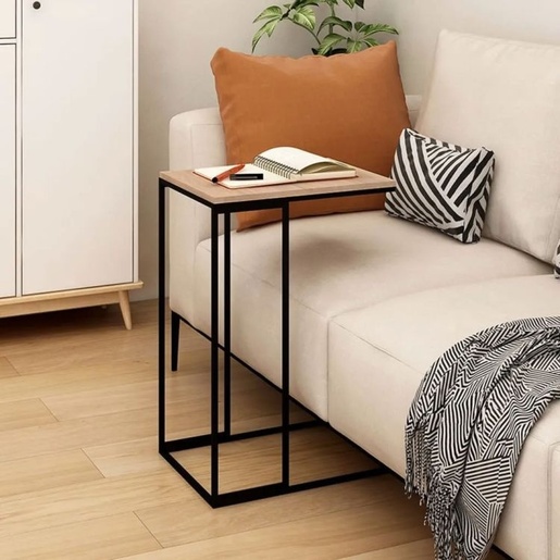 ModernHome Pomoćni bočni stočić za laptop sa metalnim okvirom, BJ403066BT