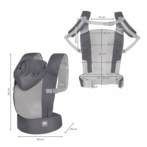 KINDERKRAFT NOSILJKA ZA BEBU CARRYBEE GREY KNCABE00GRY0000