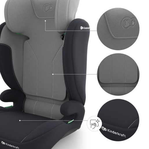 KINDERKRAFT AUTOSEDISTE I-SPARK 2 PLUS I SIZE GREY KCISPA02GRYPL00